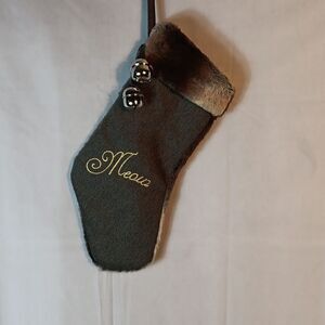 MEOW Christmas Faux Fur Cat Stocking